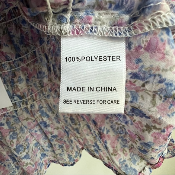 NWT Lucy Paris Mabel Floral Coquette Smocked Puff Sleeve Blouse Cottagecore XS - Picture 6 of 12